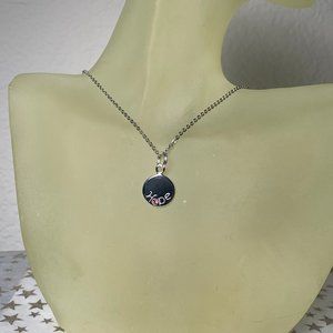 NEW Solid Silver HOPE Pendant + Silver Tone Chain Necklace